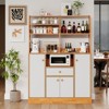 Kitchen Pantry Cabinet with Drawers – Large Wood Sideboard Buffet Cabinet with Doors, Adjustable Shelf & Storage Rack,Freestanding Coffee Bar Station - 3 of 4