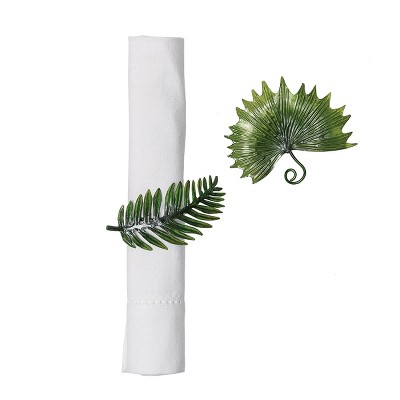 Gallerie II Palm Leaf Napkin Ring Set of 6