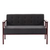 Solid Wood Loveseat, Modern 2-Seater Sofa with Tufted Back & High-Density Foam Cushion, 49"x24.4"x29.1"H - 3 of 4