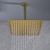 ChicFurnit Showerheads Metal Rainfall Shower Head Settings Diverter High Pressure Showerheads Angle Adjustable for Bathroom, Gold, 12"*12"*3.6" - 2 of 4