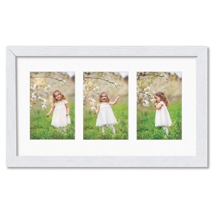 Courtside Market Classic Hues Portrait Frame Collection White 9"x16" 3-4x6 Openings - 1 of 2