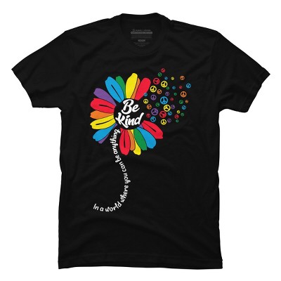 Adult Design By Humans You Can Be Anything Be Kind Flower Pride By HARGOOT-Shirt