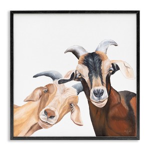 Stupell Industries Happy Goat Smiling Animals Framed Giclee Art - 1 of 4