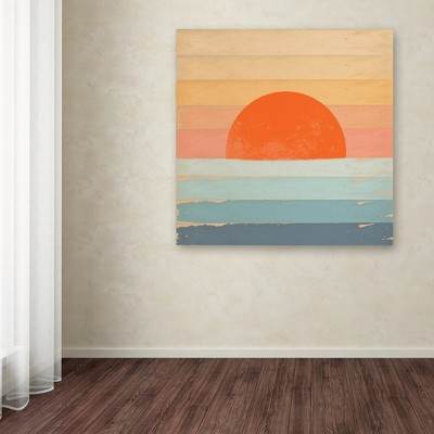Sunrise Over the Sea 18"x18" Multicolor Canvas Art
