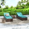 WestinTrends 3-Piece Outdoor Wicker Chaise Lounge Set with Side Table - 2 of 3