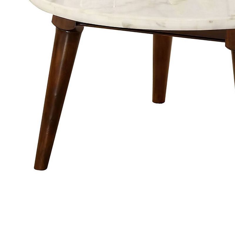 36&#34; Gasha Coffee Table-White Marble Top &#38; Walnut - Acme Furniture, 5 of 9