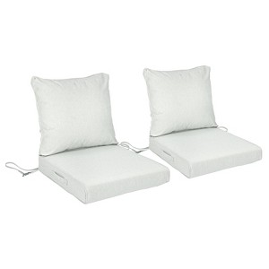 Aoodor Outdoor Deep Seat Cushion Set, Waterproof Patio Furniture Cushions with Adjustable Straps & Removable Cover, Set of 2 - 1 of 4