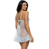 Felina - Veil Tulle Ruffle Babydoll & Mesh G-String Lingerie Set - 3 of 3