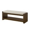 40"/47"W Upholstered Accent Bench with Removable Cushion and Lower Shoe Rack, Modern Bed End Storage Bench for Living Room - ModernLuxe - 4 of 4