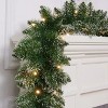 Swtroom 18ft Christmas Garland 50 LED Lights Pre-Lit Artificial Xmas Garland Snow Flocked Wall Christmas Decorations - 2 of 4