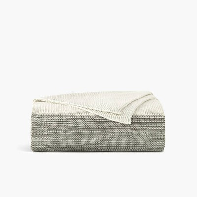 50"x60" Marled Organic Throw Blanket Gray/Ivory - Truly Soft
