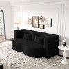 78" Convertible 2 Seater Sofa Bed Couch Twin Bed Sleeper Sofa With 2 Pillows Teddy Fabric Foam-Filled Floor Sofa Couch-Cuddlewood - 2 of 4