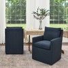 KINWELL 25" Performance Fabric Upholstered Rolling Dining Armchair, Set of 2 - 4 of 4