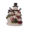 Transpac Dolomite Light Up Jolly Snowmen Décor - Festive Christmas Decorative Objects for Holiday Cheer - 3 of 4