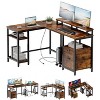 ODK 67" L-Shaped Office Desk with File Drawer, Gaming Desk with Mobile CPU Stand, Computer Desk Featuring Monitor Shelf and Printer Storage Shelves - 3 of 4