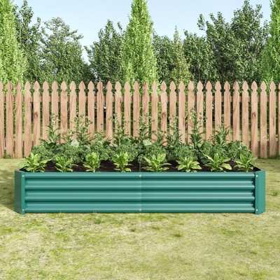 Lycvki 6×3×1ft Metal Garden Planter Bed
