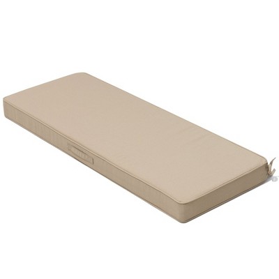 Crestlive Products Outdoor Bench Cushion with Ties Water Resistant Fabric Durable Thicken Memory Foam for Loveseat Couch Porch Swing