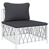 vidaXL Garden Lounge Set White Woven fabric, powder-coated steel, textilene - 4 of 4