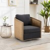 Swivel Barrel Chair, Modern Velvet Single Sofa Seating With Armrest And Backrest, 360° Metal Base, Leisure Barrel Club Chair For Home - 2 of 4