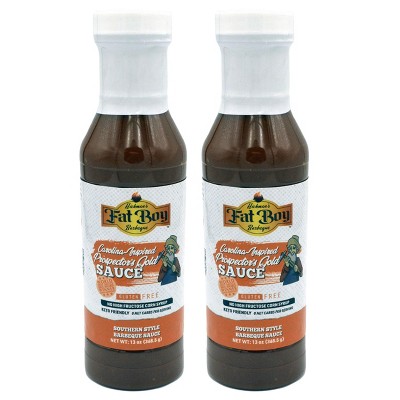Fat Boy Hickman's BBQ 13 oz Prospector's Gold BBQ Sauce - Pack of 2