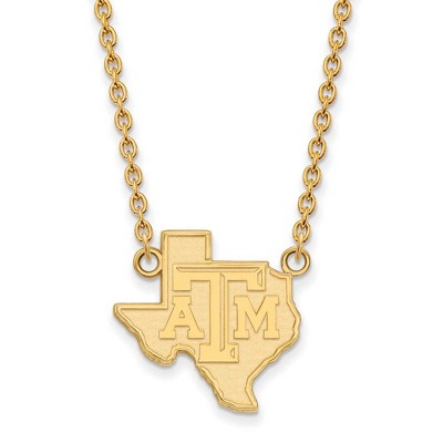 Black Bow Jewelry 10k Yellow Gold Texas A&M Aggies NCAA Necklace 18 Inch