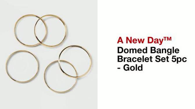 Domed Bangle Bracelet Set 5pc - A New Day&#8482; Gold, 2 of 6, play video
