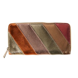 CTM Women's Vegan Leather Rainbow Striped Wallet - 1 of 4