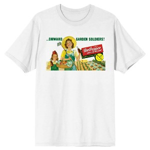 Dr Pepper Onward Garden Soldiers Vintage Ad Men's White T-shirt - 1 of 2