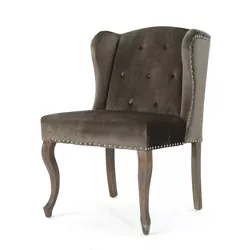 Niclas New Velvet Accent Chair - Gray - Christopher Knight Home
