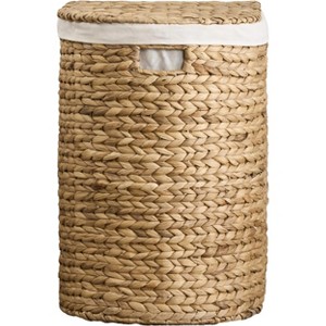 Solhome Ludmila Water Hyacinth Woven Oval Laundry Hamper - 1 of 4