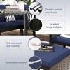 ELJGET 7 PCS Outdoor Furniture Set, Backyard Dining Table Set, Space Saving, Waterproof Seat Cushion, Glass Table, Perfect for Terrace, Garden - 4 of 4