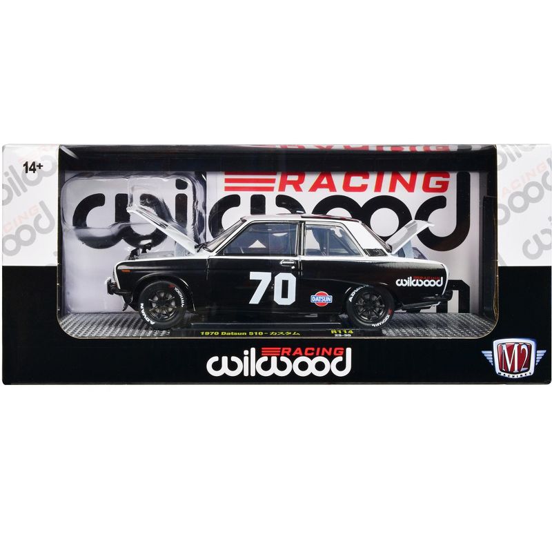 1970 Datsun 510 #70 Black and White "Wilwood Racing" Limited Edition to 6000 pieces 1/24 Diecast Model Car by M2 Machines, 3 of 4