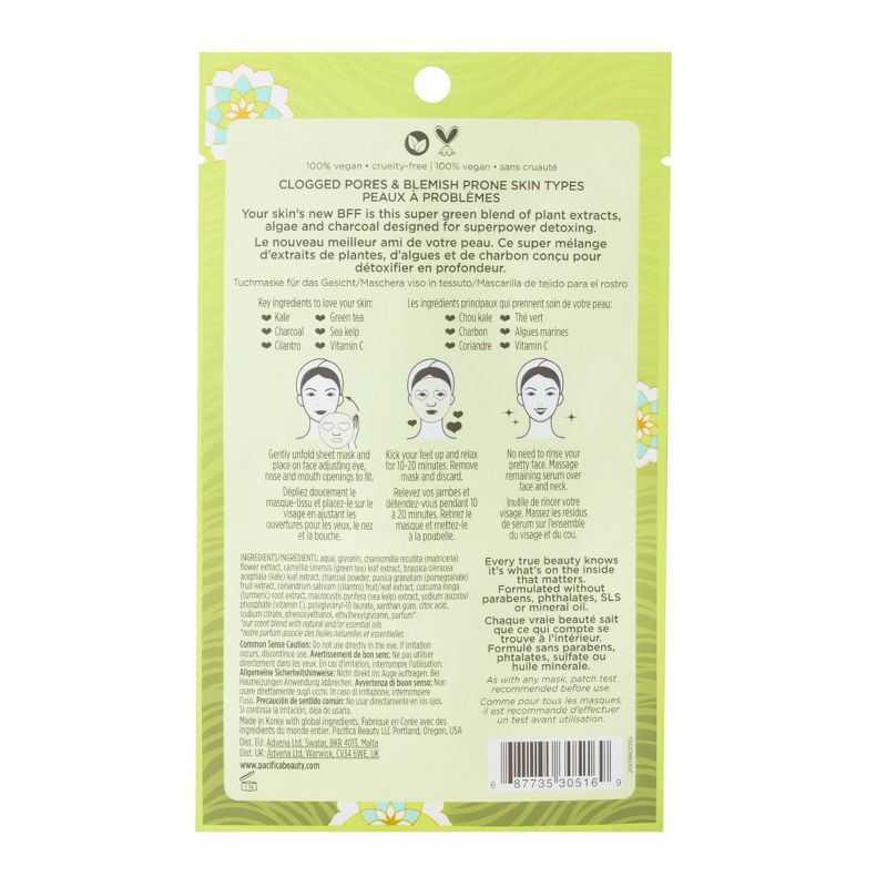 Pacifica Super Green Detox Kale and Charcoal Face Mask - 0.67 fl oz, 3 of 11