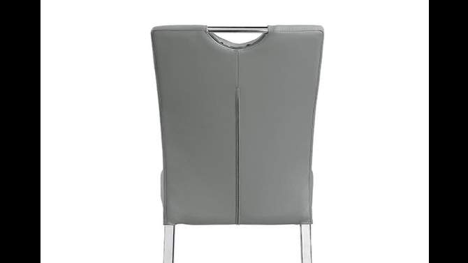 Set of 2 17&#34; Pagan PU Side Chairs Gray/Chrome Finish - Acme Furniture, 2 of 9, play video
