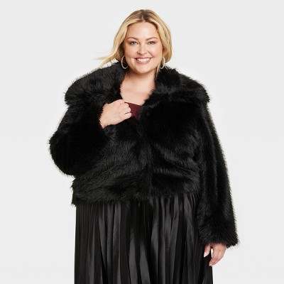 Target black 2024 fur coat