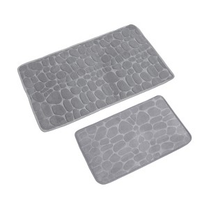 Unique Bargains Memory Foam Non-slip Ultra Absorbent Easy To Clean Bath Rug 2 Pcs - 1 of 4