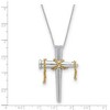 Black Bow Jewelry Rhodium & Gold Tone Plated Sterling Silver Nail Cross Necklace, 18 In. - 2 of 4