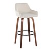 Set of 2 30" Fixed-Height Barstools with Wood Legs, Round Metal Footrest, and 360¡ã Swivel for Kitchen - 2 of 4
