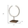 HomeRoots 16" White and Gold Wood and Metal Modern Abstract Tabletop Sculpture - 3 of 4