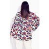 Avenue Women's Plus Size Boho Bell Sleeve Tier Sharkbite Hem Top - 3 of 4