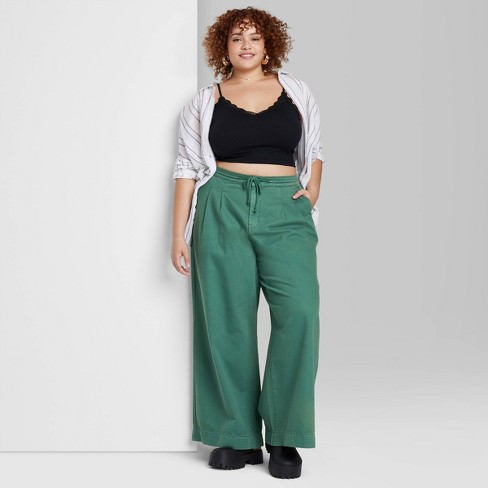 Women's Super-high Rise Soft Wide Leg Jeans - Wild Fable™ Green 3x : Target
