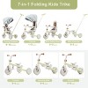 7-in-1 Foldable Toddler Tricycle,Baby Trike with Adjustable Handle,Canopy,Guardrail & Removable Pedals, Push Bike for Kids 1-5 Years-3irtyhousy - 3 of 4