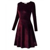 Coolmee Women's Velvet Cocktail Dress Winter Christmas Holiday Dress Long Sleeves Party Formal Dress - 2 of 4