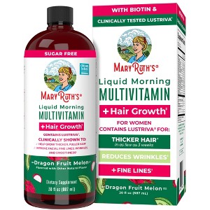 MaryRuth's Morning Multivitamin Liquid + Hair Growth, Dragonfruit Melon, 30 oz - 1 of 4