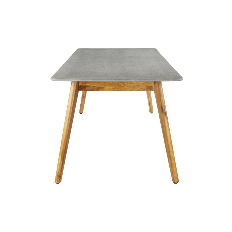 Mid-Century Rectangular Concrete Outdoor Dining Table Brown - Olivia &#38; May, 6 of 22