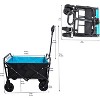 Heavy-Duty Folding Utility Wagon Cart Outdoor Camping Beach Cart with Steel Frame,Brake, Rubber Wheels 150 Capacity for Grocery,Camping, Black+Yellow - 4 of 4