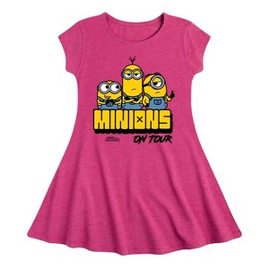 Girls' - Despicable Me Minions - Minions On Tour Fit & Flair Cap Sleeve Dress - 1 of 2