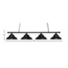 Toltec Lighting Oxford 4 - Light Island Pendant Light in  Matte Black with 16" Matte Black Double Bubble Metal Shade Shade - 2 of 2