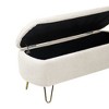 Ridstar 38.97 in. W Modern Faux Fur Storage Ottoman Bench with Gold Legs For Entryway, Living Room & Bedroom-Ivory White - 4 of 4