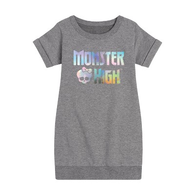 - Mattel - Holographic Colors Graphic Short Sleeve Fleece Dress